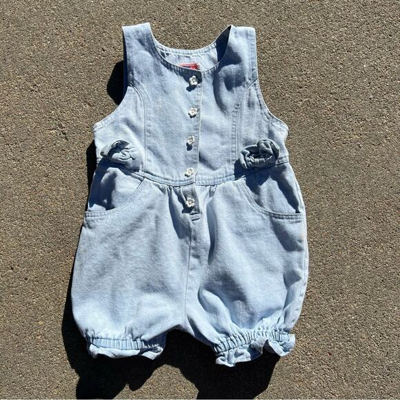 Vintage 90s Popsicle bubble denim romper Size 4 - Picture 1 of 3